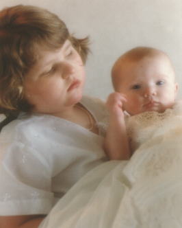 Rebecca with her baby sister Catherine